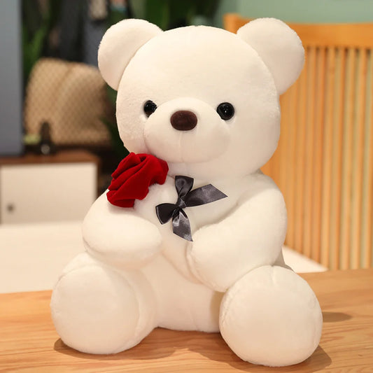 Cute Rose Bear Plush Toy – Valentine’s Day & Birthday Gift for Her