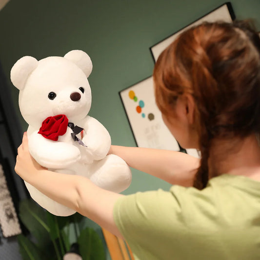Cute Rose Bear Plush Toy – Valentine’s Day & Birthday Gift for Her