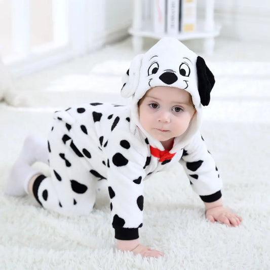 Baby Dalmatian Costume Romper – Spotty Dog Kigurumi Jumpsuit for Infants & Toddlers