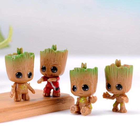 Baby Groot Figure Set – 4pcs Mini Guardians of the Galaxy Model Toys (5cm)