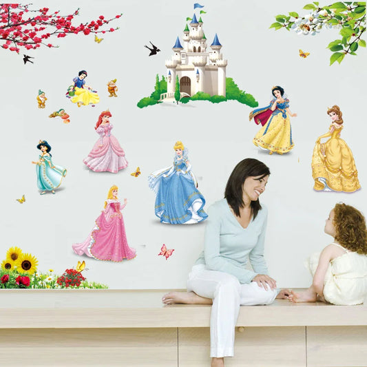 Lovely Castle Princess Wall Stickers – Kids Room Height Measure