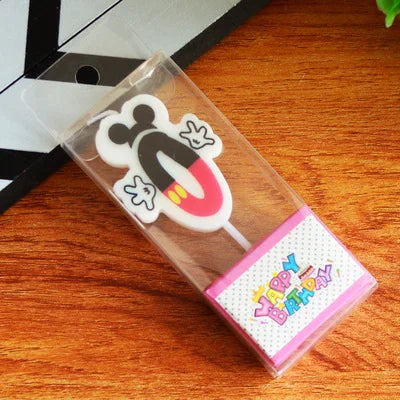 Minnie & Mickey Mouse Number Candles (0-9) – Birthday Party Cake & Cupcake Toppers