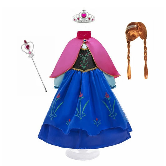 Princess Anna Dress – Frozen-Inspired Costume for Girls Ages 2–10