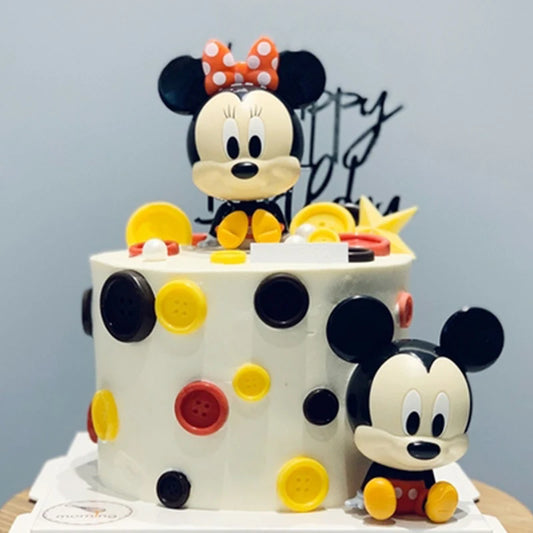 Disney Mickey & Minnie Mouse Cake Topper Set – Birthday Party Decoration Ornaments