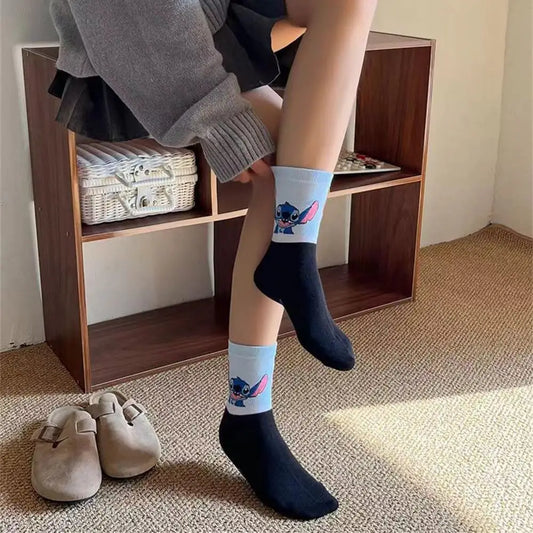 Stitch Disney Anime Lilo & Stitch Midtube Cotton Stockings – Warm Cartoon Socks