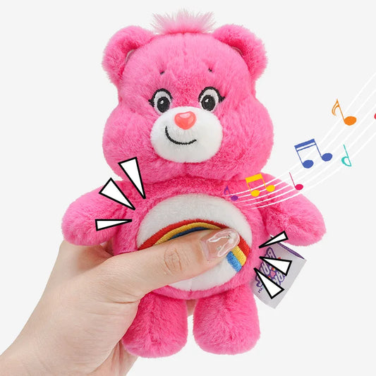 Sanrio Kawaii Care Bears Plush Keychain – Rainbow Bear with Sound & Bag Pendant