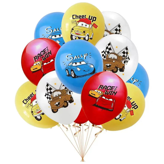 10/20pcs Disney Cars 12-inch Latex Balloons – Lightning McQueen & Mater Party Decorations Kit