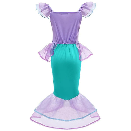 Disney Little Mermaid Ariel Princess Costume – Summer Purple Dress & Swimsuit Set for Girls