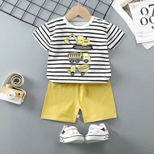 Disney Donald Duck T-Shirt & Shorts Set – Boys’ Summer Sports Outfit for Ages 1–4