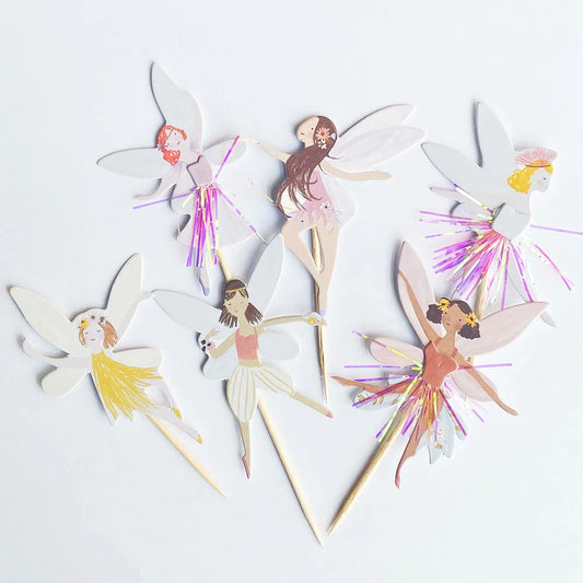 Fairy Cupcake Toppers – 12/24pcs Ballet Dancer Themed Party Cake Decorations for Girls