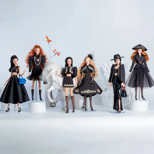 32cm Supermodel Doll Clothes Suit – European Fashion Black Suit Series
