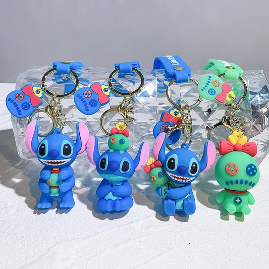 Wholesale Anime Disney Keychain Set – Mickey Mouse, Minnie, Lilo & Stitch Cartoon Keyrings