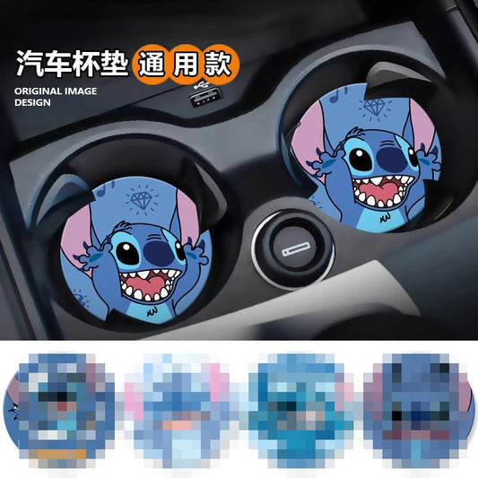 Stitch Cute Cartoon Car Non-Slip Mat – Interior Decoration & Water Coaster