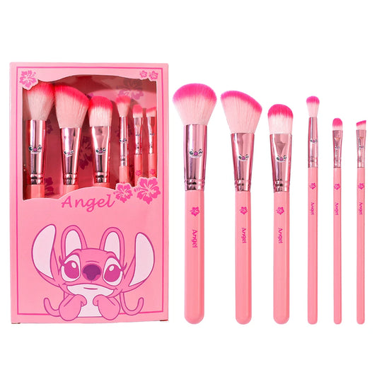 6pcs Anime Cartoon Stitch Makeup Brush Set – Y2K Fashion Beauty Tools