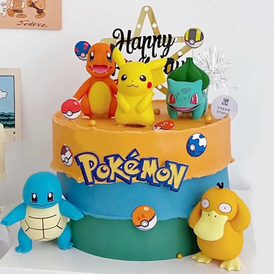 13pcs/set Pokémon Cake Anime Figures – Pikachu Birthday Party Decoration Supplies