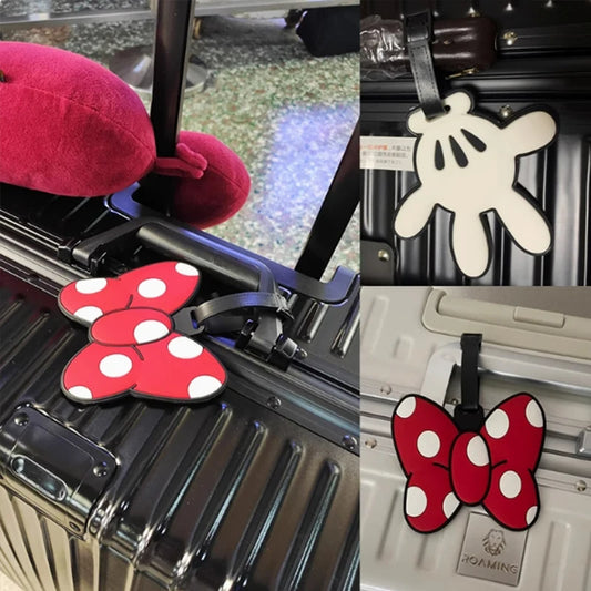 Kawaii Disney Minnie & Mickey Mouse Luggage Tags – Cute Cartoon Suitcase ID Holders for Kids & Adults