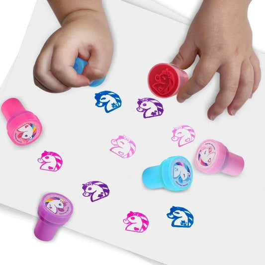 10pcs Unicorn Stamps for Kids – Assorted Pre-Inked Party Favors