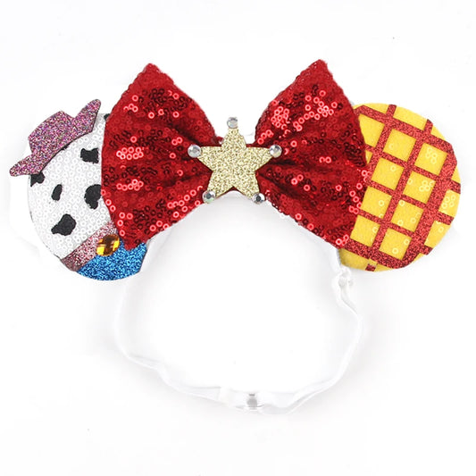 2024 Disney Mouse Ears Adjustable Headband – Sequin 5" Bow Hairband for Babies & Adults
