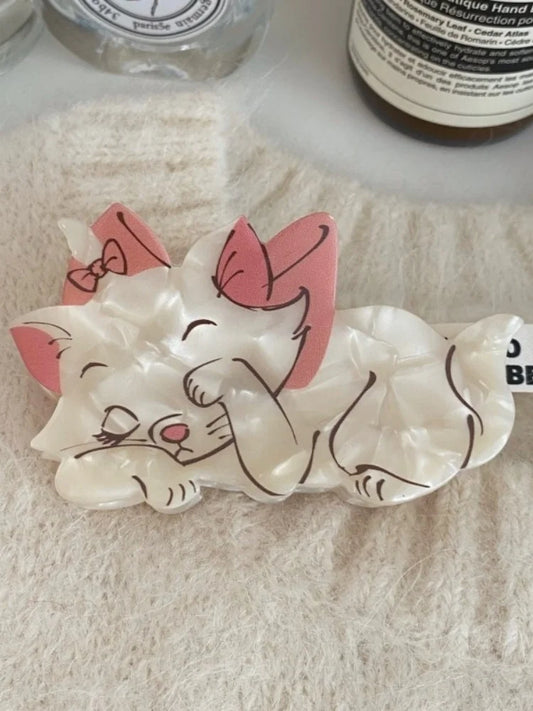 Disney Marie Cat Kawaii Half Pricked Ponytail Double-Sided Duckbill Shark Clip