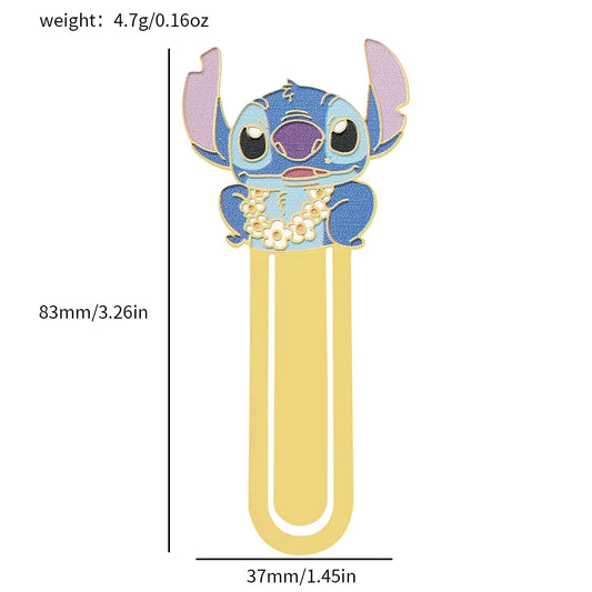 Disney Cartoon Cute Stitch Metal Bookmarks – Reading Lover Gift & Office Supplies