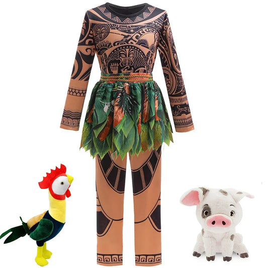 Disney Maui Costume for Boys – Moana Character Tattoo Outfit with Accessories