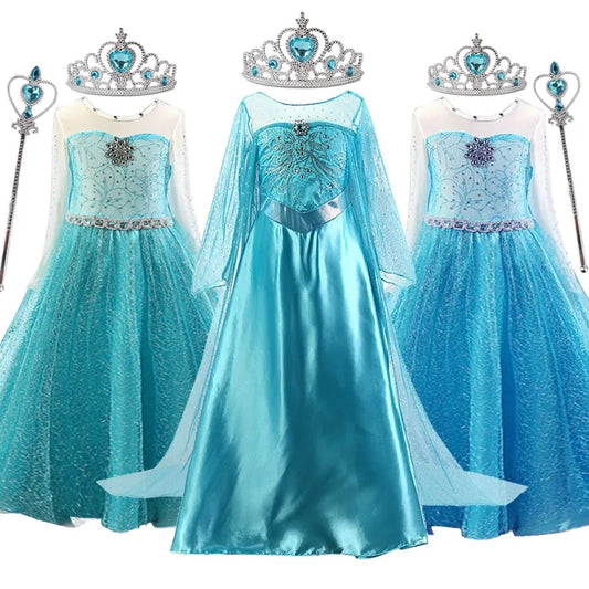 Elsa Princess Dress – Birthday & Party Costume for Girls (Ages 3–10)