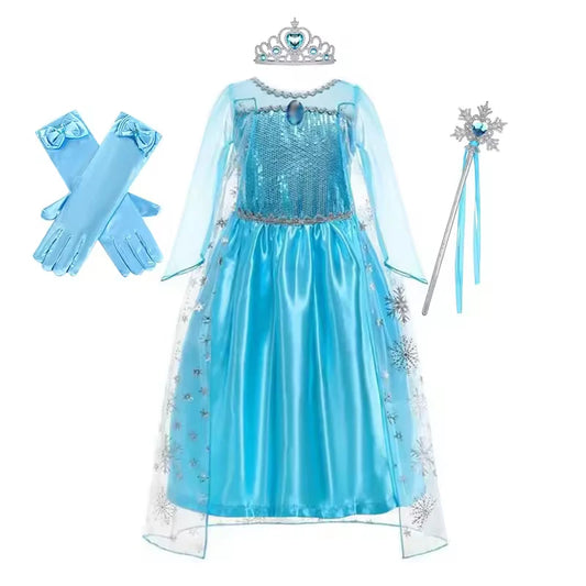 Disney Frozen Elsa Cape Costume – Snow Queen Princess Dress for Girls