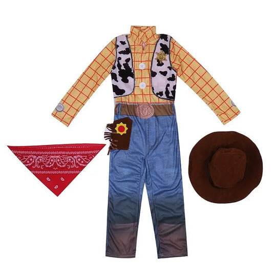 Toy Story Woody Costume – Cowboy Outfit with Hat for Kids' Cosplay & Parties