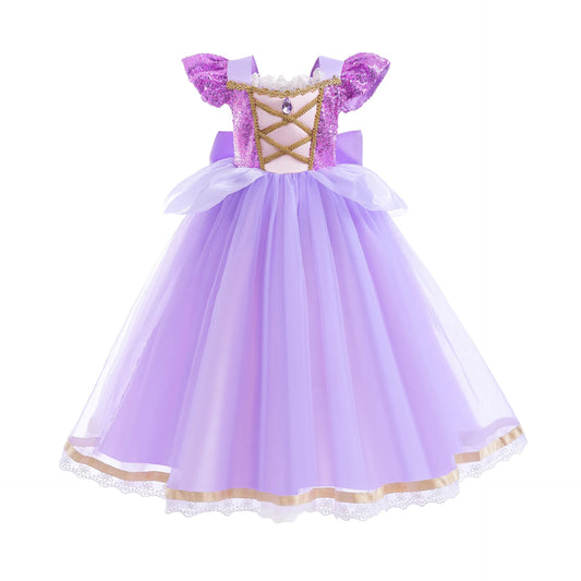 Summer Rapunzel Princess Dress – Tangled Cosplay Costume for Girls