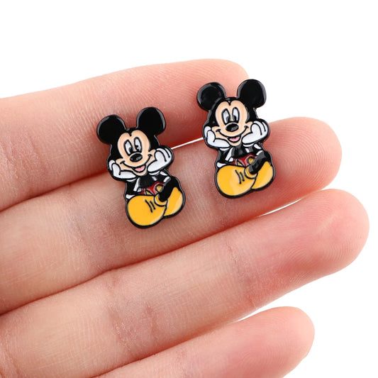 Mickey & Minnie Mouse Earrings – Winnie the Pooh Cartoon Stud Jewelry