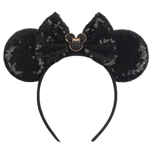 Disney Castle Fireworks Mouse Ears Headband – Sequin Bow Hairband for Girls & Kids Party Accessories