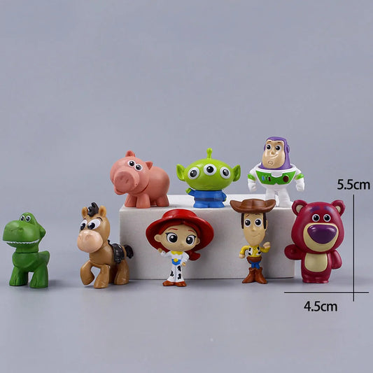 8PCS Toy Story 4 Figure Set – 5CM Woody & Buzz Lightyear Mini Collectibles