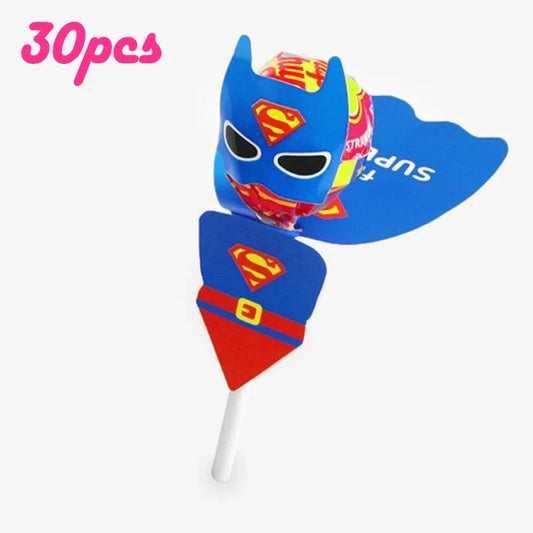Princess Snow White Superhero Lollipop Decoration Cards – Candy Packaging Party Accessories