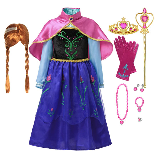 Summer Queen Elsa & Anna Princess Dresses – Lightweight Cosplay Costumes for Girls (2–10 Years)