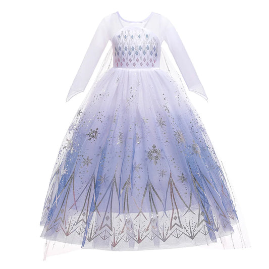 Disney Frozen Elsa Princess Dress for Girls – Snow Queen Mesh Costume for Halloween & Parties