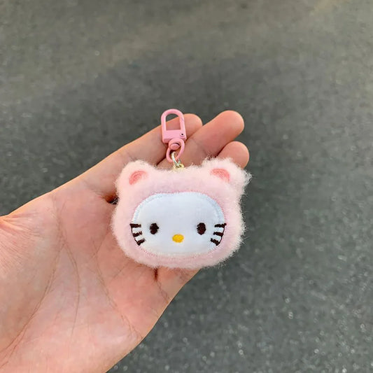 Hello Kitty Plush Keychains – Sanrio Embroidered Pendant for Bags
