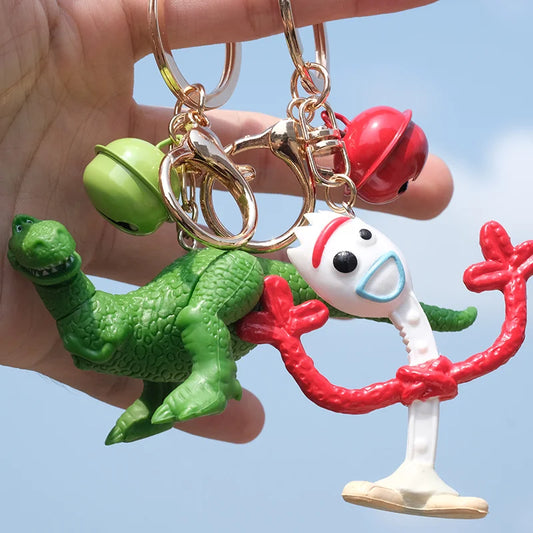 In Stock Toy Story Buzz Lightyear Woody Fork Keychain Pendant – Cute Children’s Cartoon Bag Charm & Kawaii Toy Gift