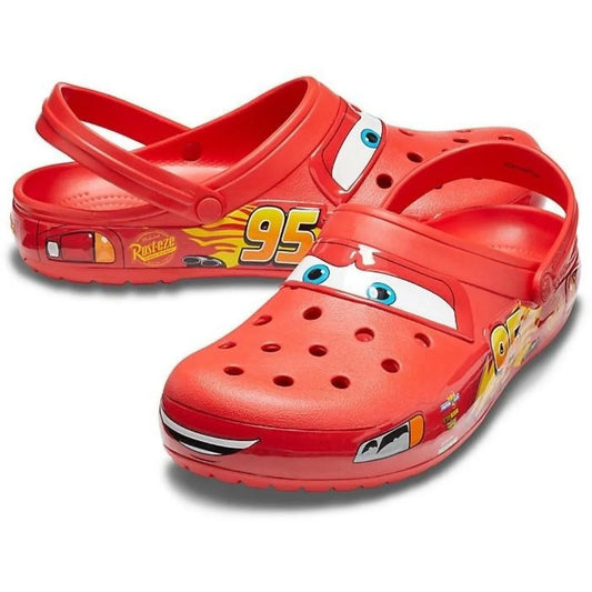 Disney Pixar Lightning McQueen Waterproof Slippers – Outdoor Casual Breathable Ankle-Wrap EVA Shoes