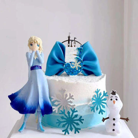 Frozen-Themed Number Birthday Candles – Glitter Snowflake Cake Toppers (0–9)