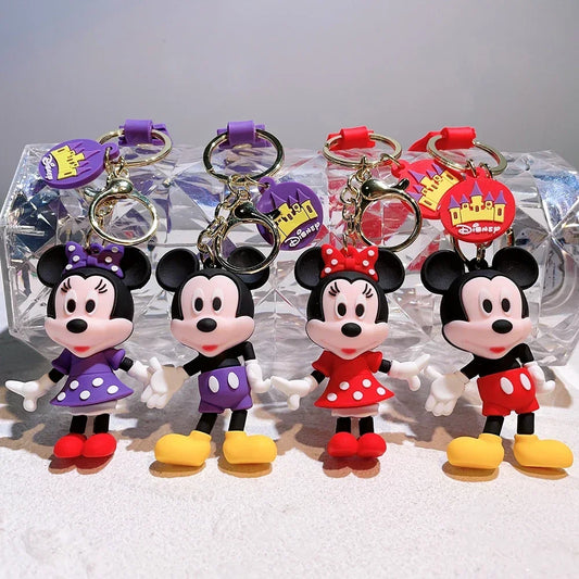 Disney Anime Mickey & Stitch Keychain – Cute Cartoon Keyrings for Bags & Cars