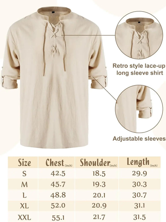 Jiuguva 4-Piece Men’s Renaissance Costume Set – Medieval Pirate & Viking Outfit for Halloween
