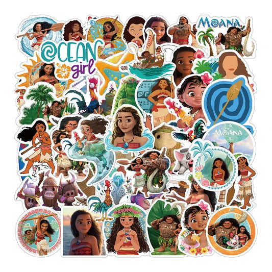10/30/50PCS Disney Cartoon Moana Stickers – Cute Waterproof DIY Decals for Kids