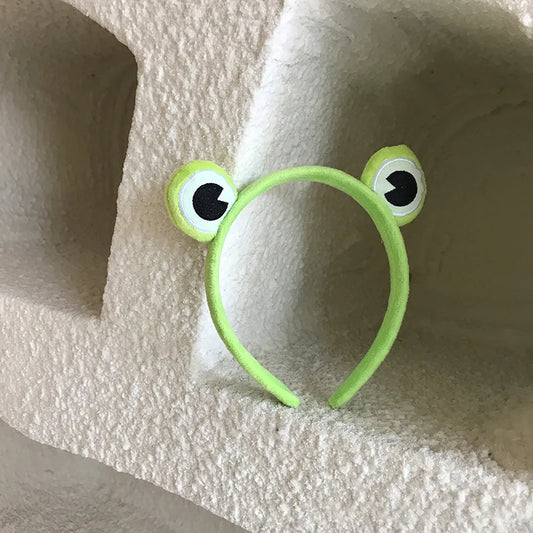Funny Green Frog Animal Ear Headband – Cute Wide-Brim Elastic Hair Band for Women & Girls