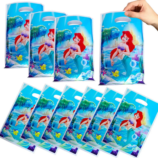 10/50pcs The Little Mermaid Plastic Gift Bags – Ariel Party Favor Bags for Kids