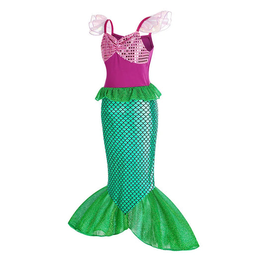 Disney Little Mermaid Ariel Dress for Girls – Princess Cosplay Costume for Summer, Halloween & Parties (2025 Edition)