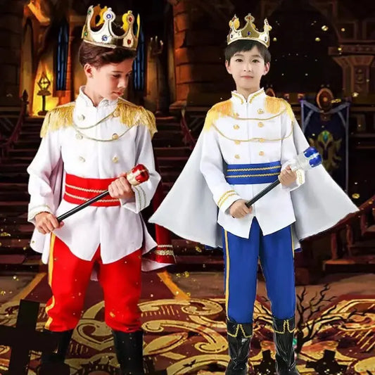 Boys King Carnival Costume – 7-Piece Royal Prince Medieval Outfit Set