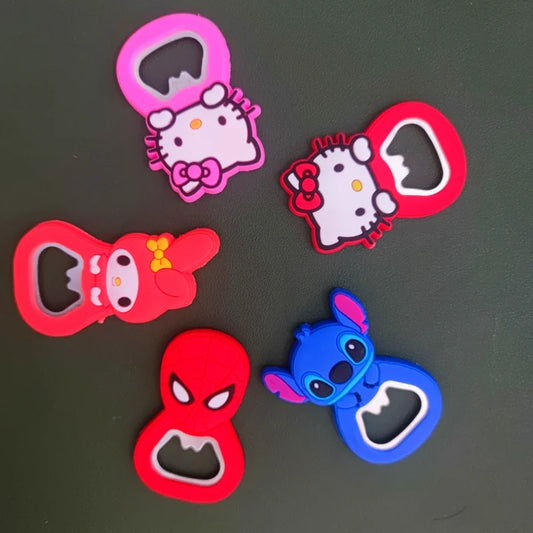 Sanrio & Marvel Multifunctional Bottle Opener – Hello Kitty, My Melody, Spider-Man & Stitch Fridge Magnet