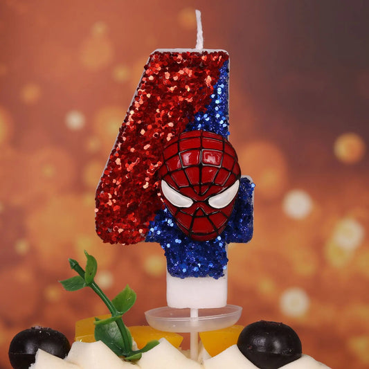 Superhero Marvel Digital Candles – 0–9 Cartoon Cake Toppers for Birthdays & Parties