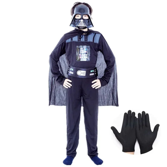 Darth Vader Kids Costume – Boys’ Classic Movie Cape & Armor Onesie Cosplay Outfit