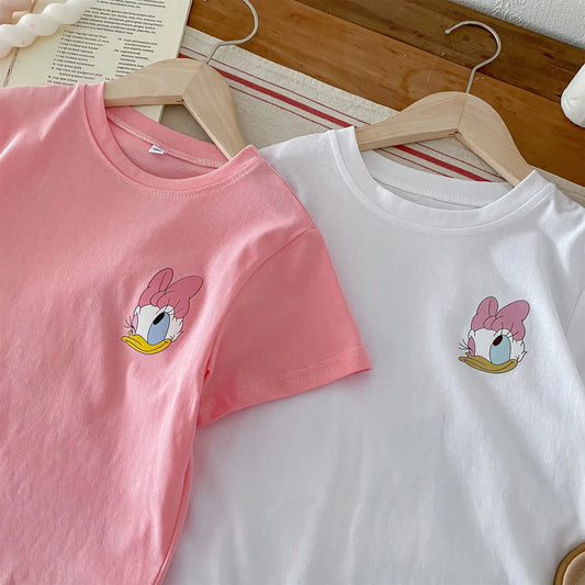 Disney Cartoon Baby Girl T-Shirt – Daisy Pattern Summer Casual Top